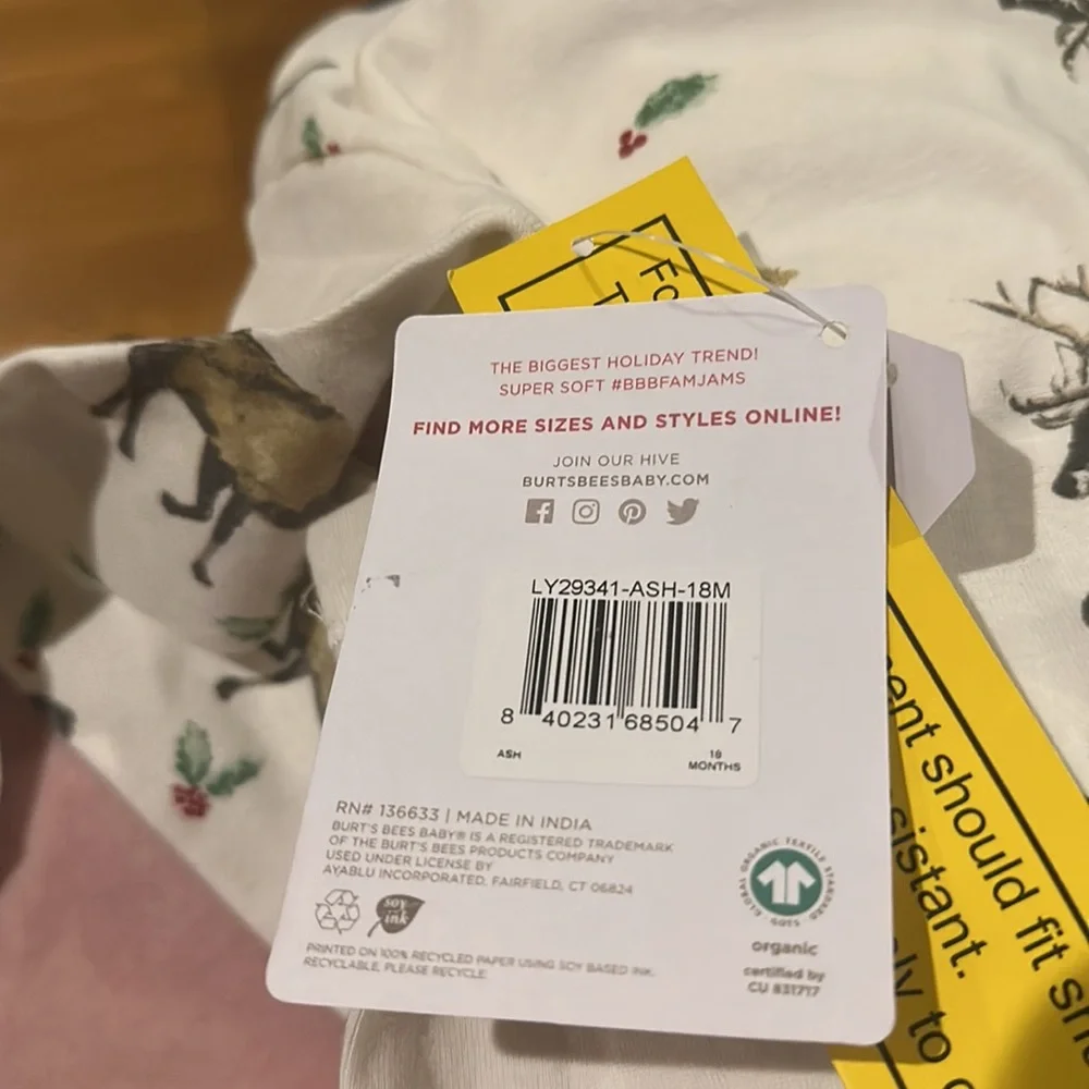 BURT’S BEE kids HOLIDAY JAMMIES